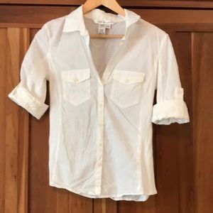 Classic white button down with a twist!